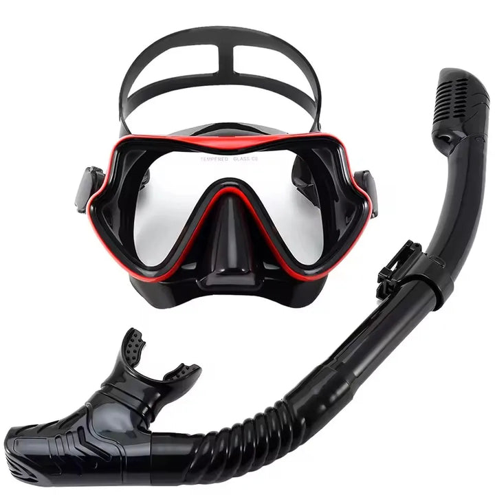 Adult Diving Mask & Snorkel Set with Tempered Glass