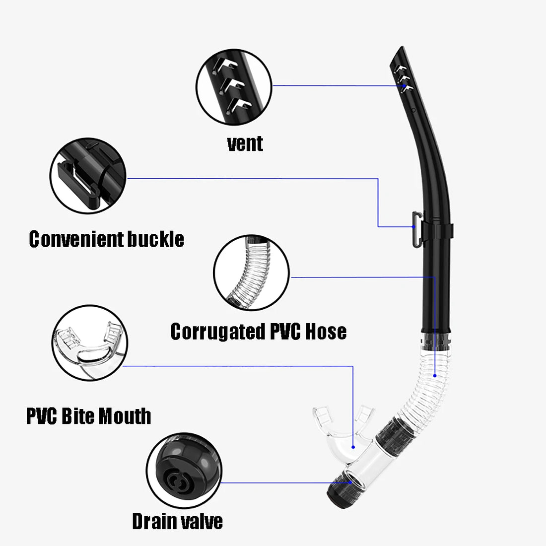 Adult Diving Mask & Snorkel Set with Tempered Glass