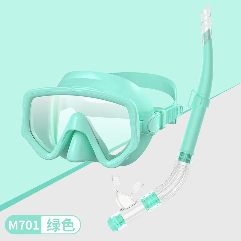 Adult Diving Mask & Snorkel Set with Tempered Glass