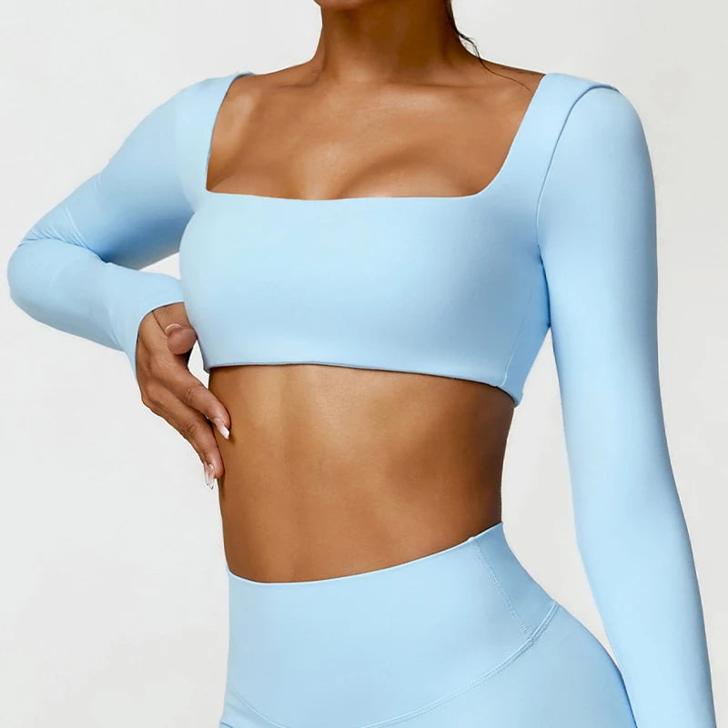 Women’s Quick-Dry Square Neck Sports Crop Top