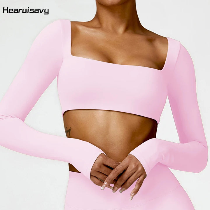 Women’s Quick-Dry Square Neck Sports Crop Top