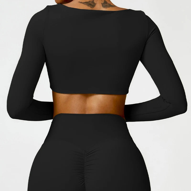 Women’s Quick-Dry Square Neck Sports Crop Top