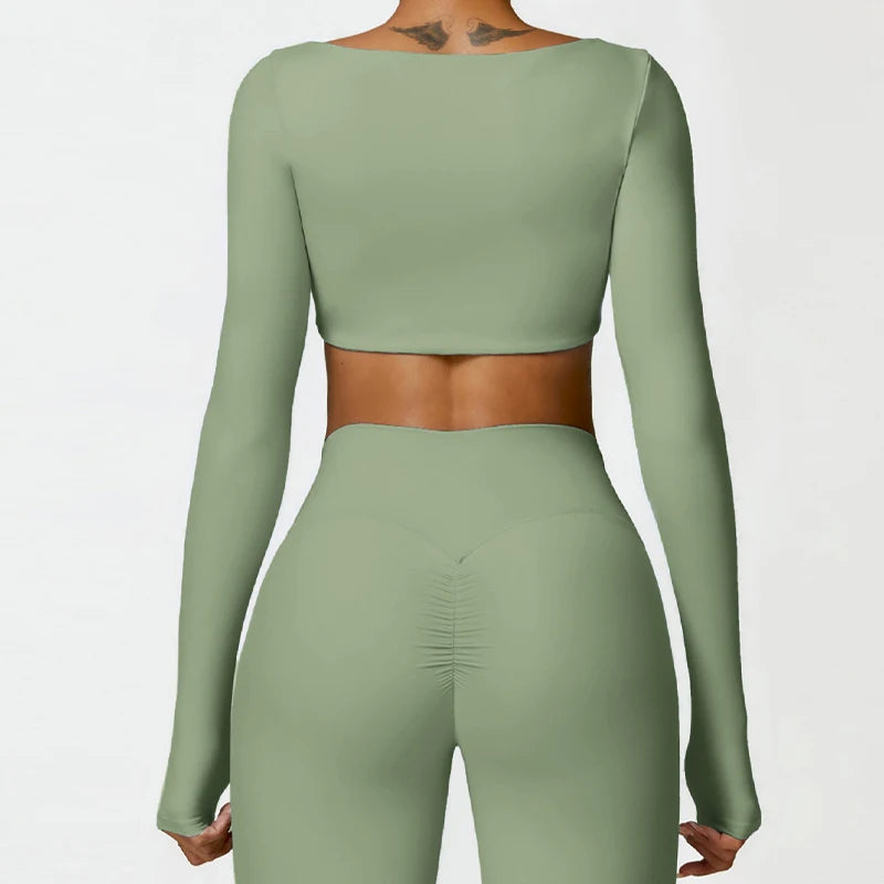 Women’s Quick-Dry Square Neck Sports Crop Top