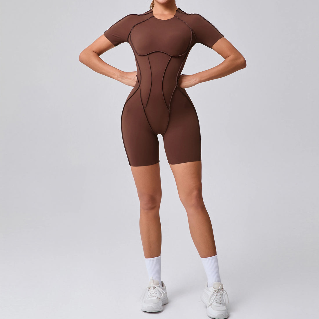 Women’s Short Jumpsuit – Backless Scrunch Booty Yoga & Fitness Set