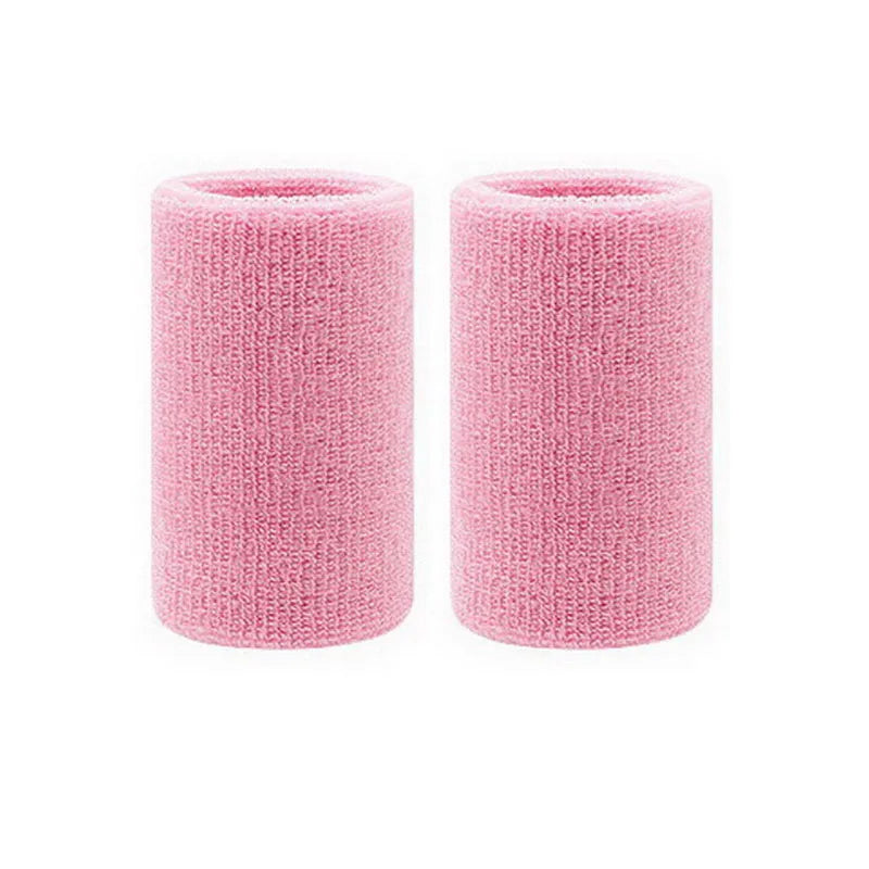 2Pcs Sports Wristbands Sweat Absorbent Cuffs