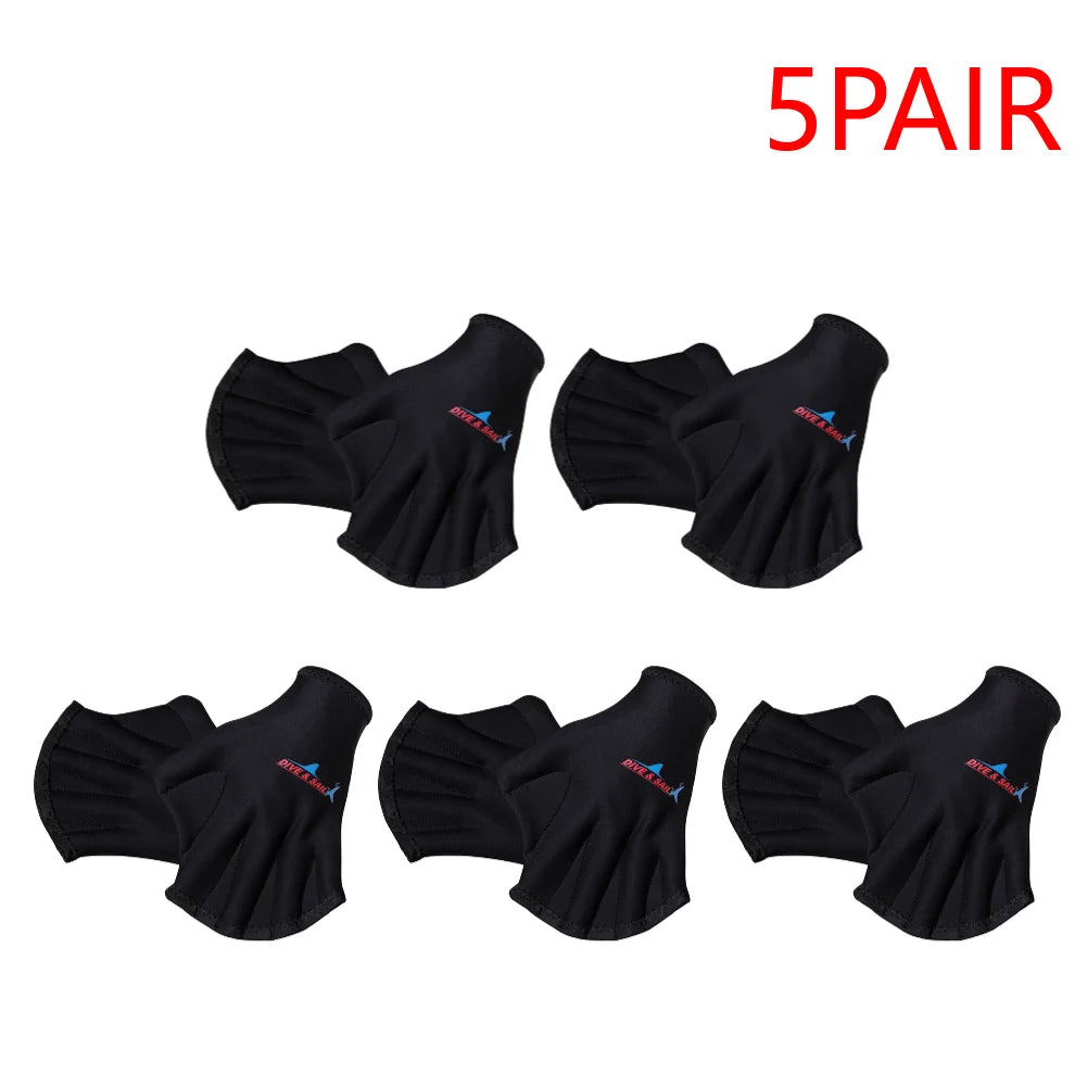 1–5 Pairs Webbed Swimming Gloves