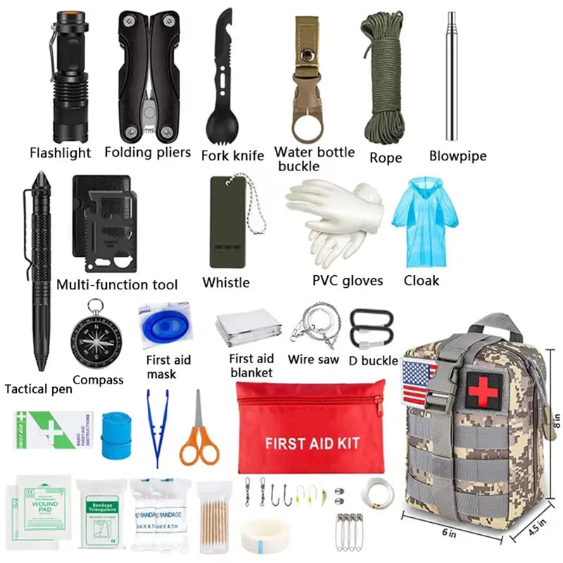 Survival First Aid Trauma Kit with Molle Bag