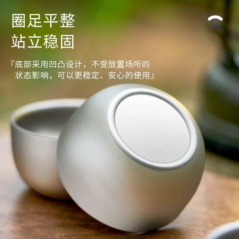 D2 Titanium Double-Layer Camping Tea Cup 50ML