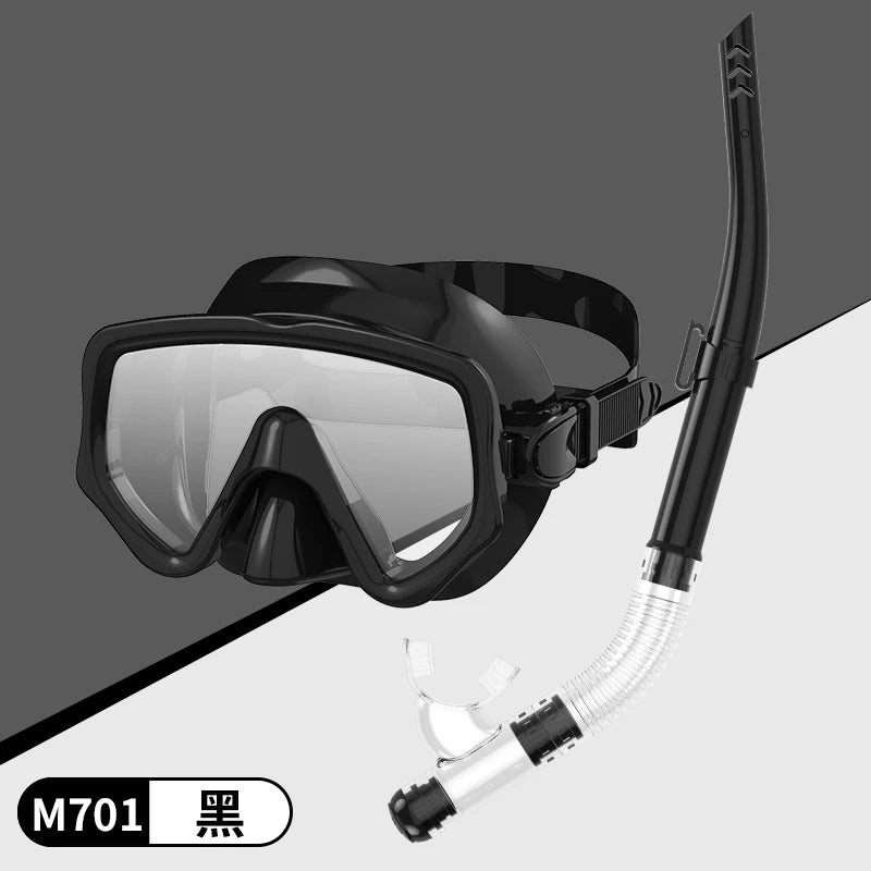 Adult Diving Mask & Snorkel Set with Tempered Glass