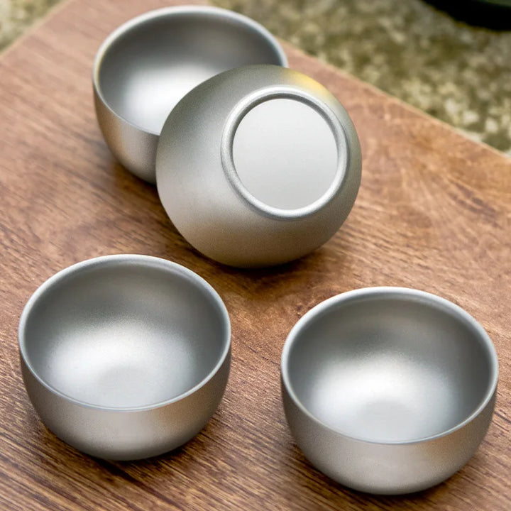 D2 Titanium Double-Layer Camping Tea Cup 50ML