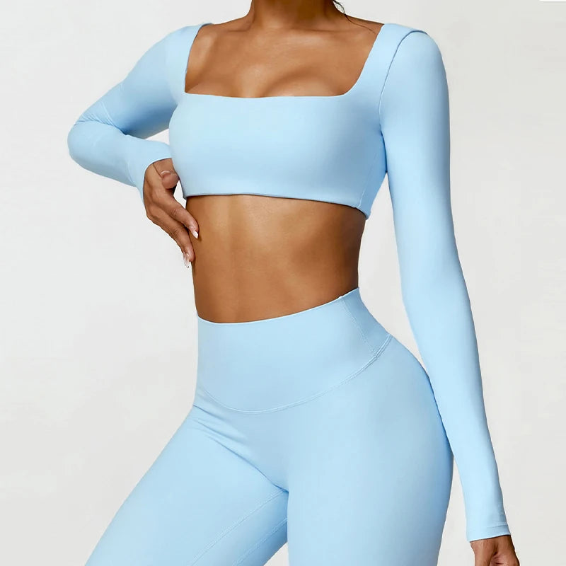Women’s Quick-Dry Square Neck Sports Crop Top