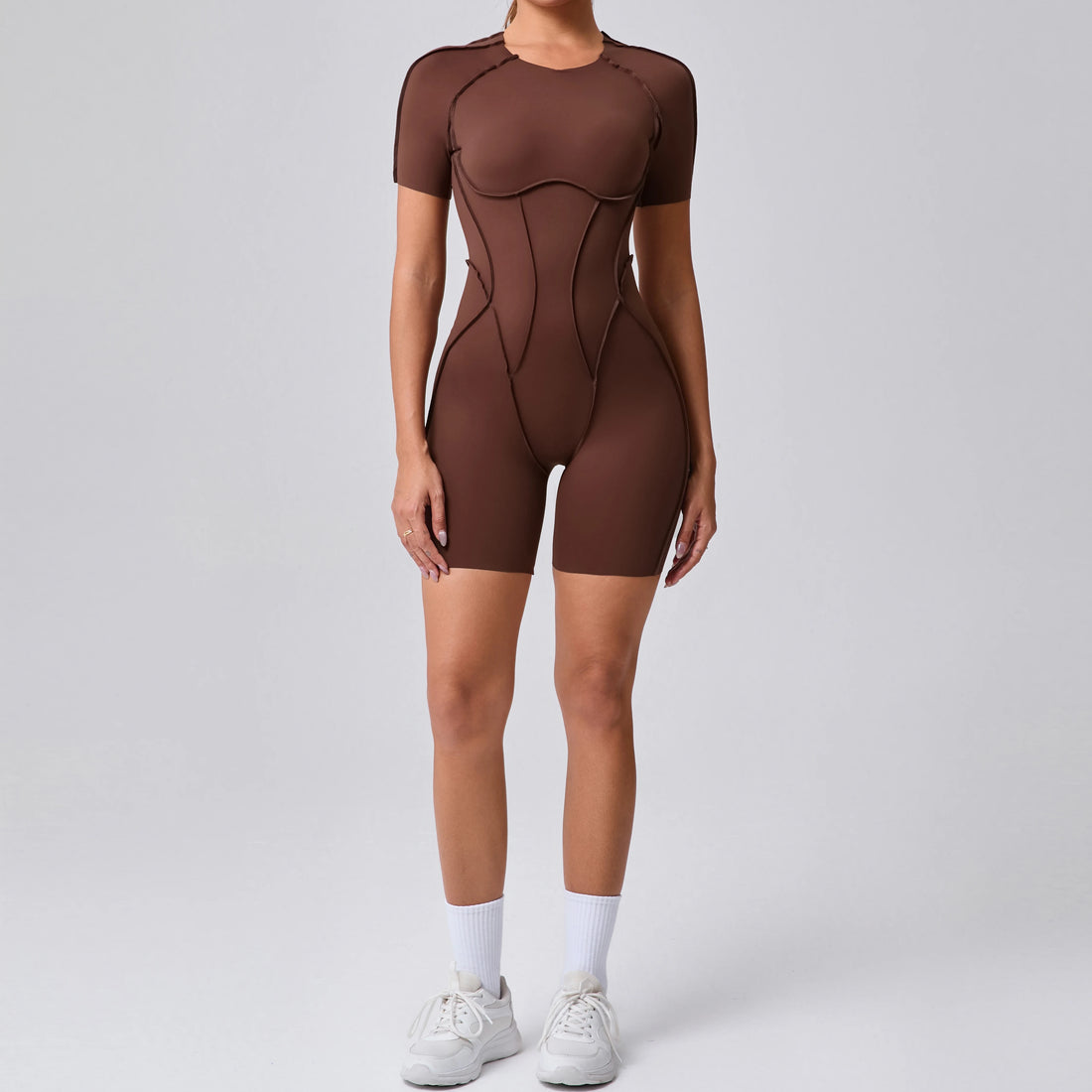 Women’s Short Jumpsuit – Backless Scrunch Booty Yoga & Fitness Set