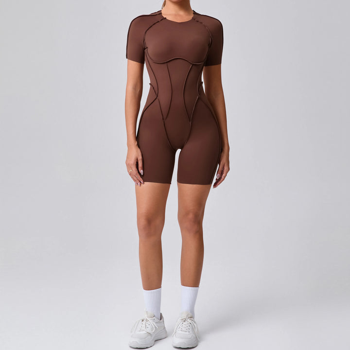 Women’s Short Jumpsuit – Backless Scrunch Booty Yoga & Fitness Set