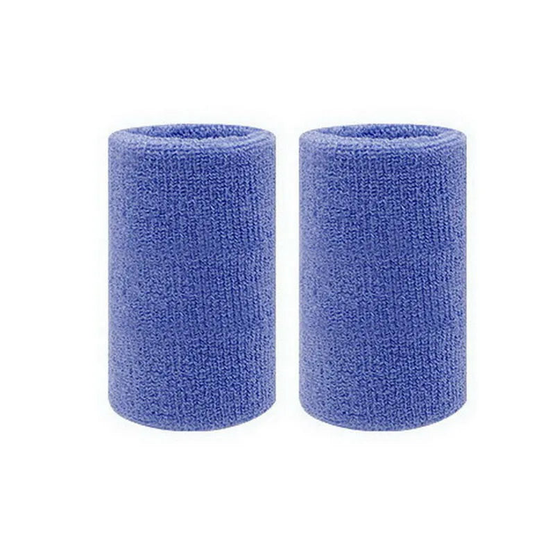 2Pcs Sports Wristbands Sweat Absorbent Cuffs