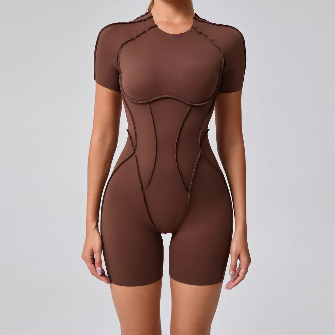 Women’s Short Jumpsuit – Backless Scrunch Booty Yoga & Fitness Set