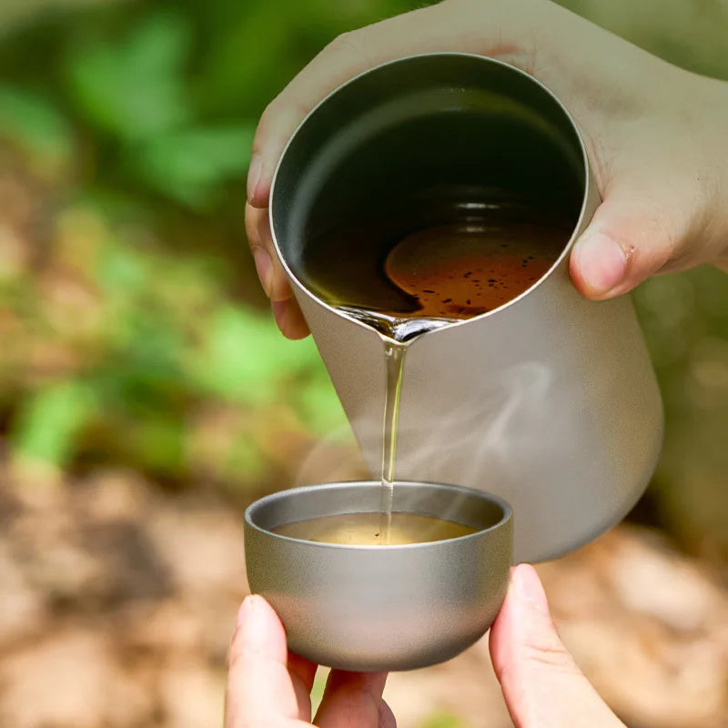 D2 Titanium Double-Layer Camping Tea Cup 50ML