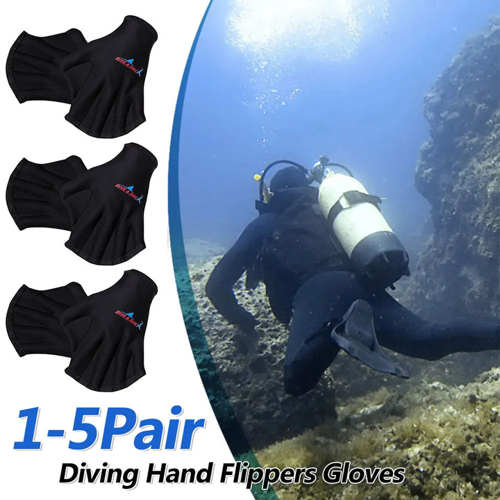 1–5 Pairs Webbed Swimming Gloves