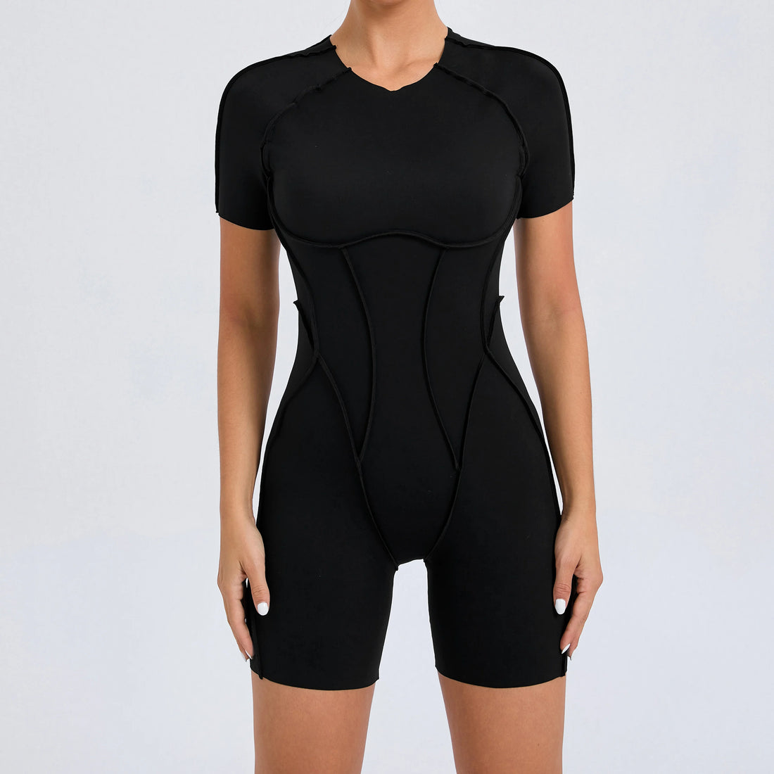 Women’s Short Jumpsuit – Backless Scrunch Booty Yoga & Fitness Set
