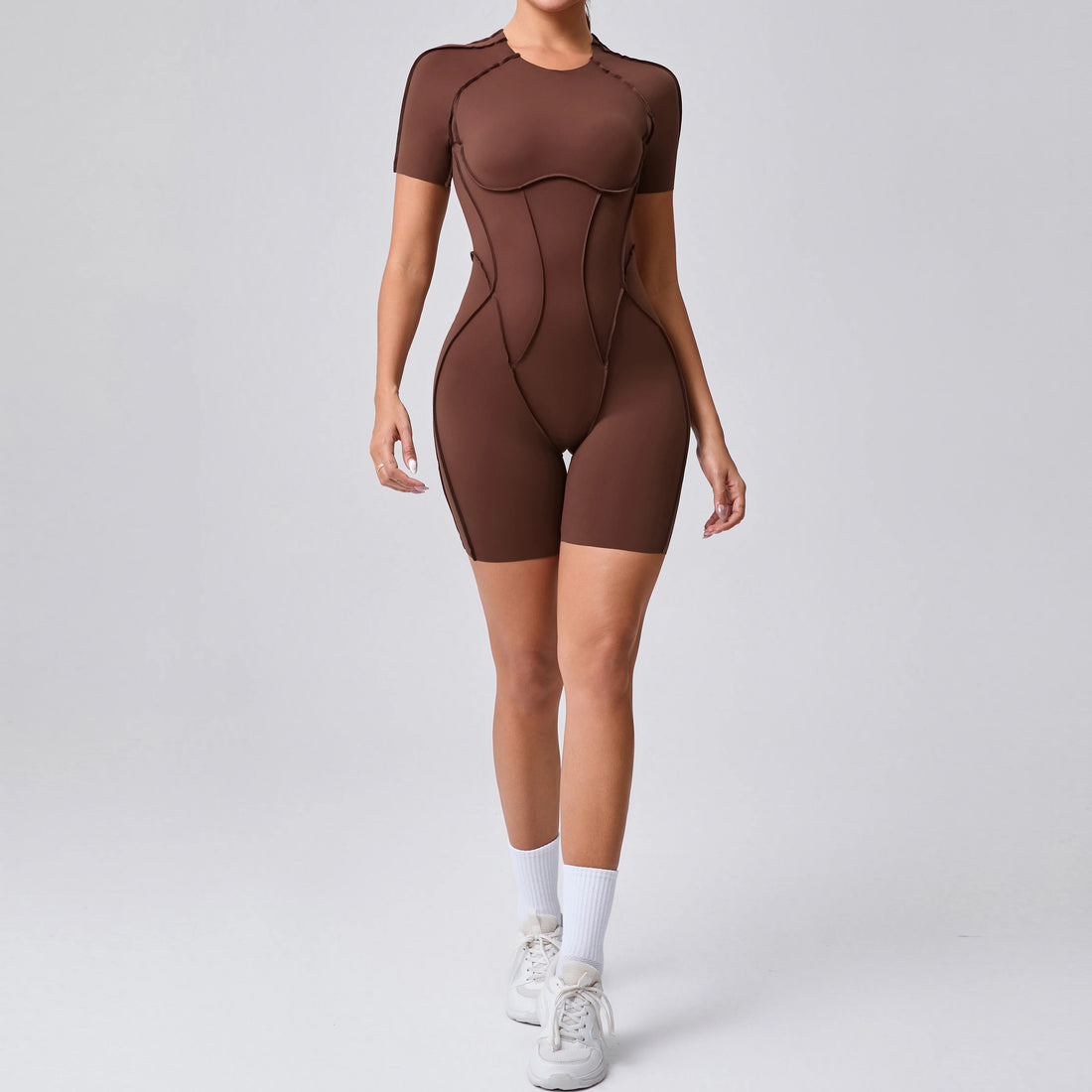 Women’s Short Jumpsuit – Backless Scrunch Booty Yoga & Fitness Set