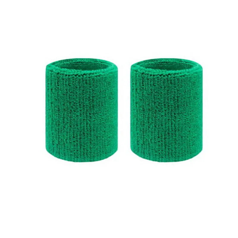 2Pcs Sports Wristbands Sweat Absorbent Cuffs