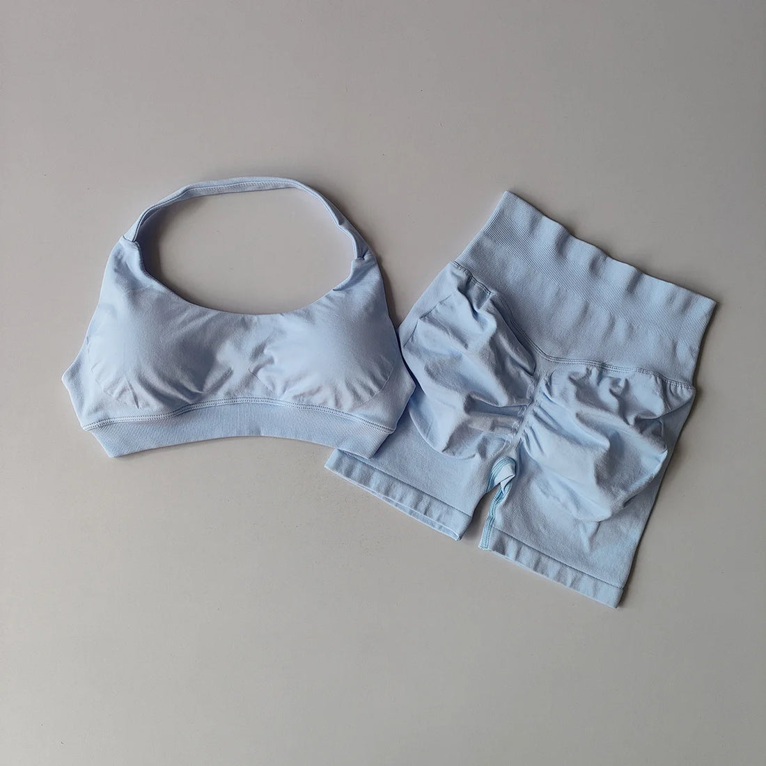 Women’s Seamless Yoga Set – Sports Bra & Shorts Gym Outfit