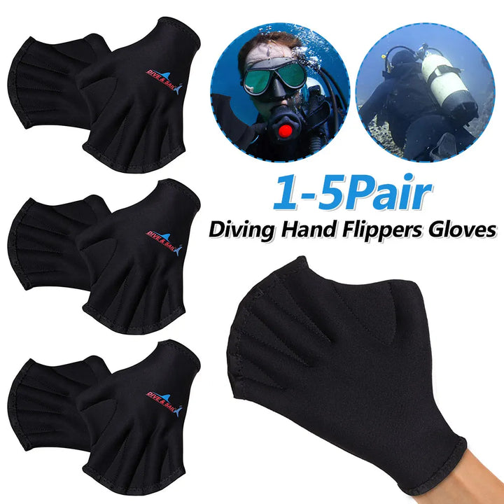 1–5 Pairs Webbed Swimming Gloves