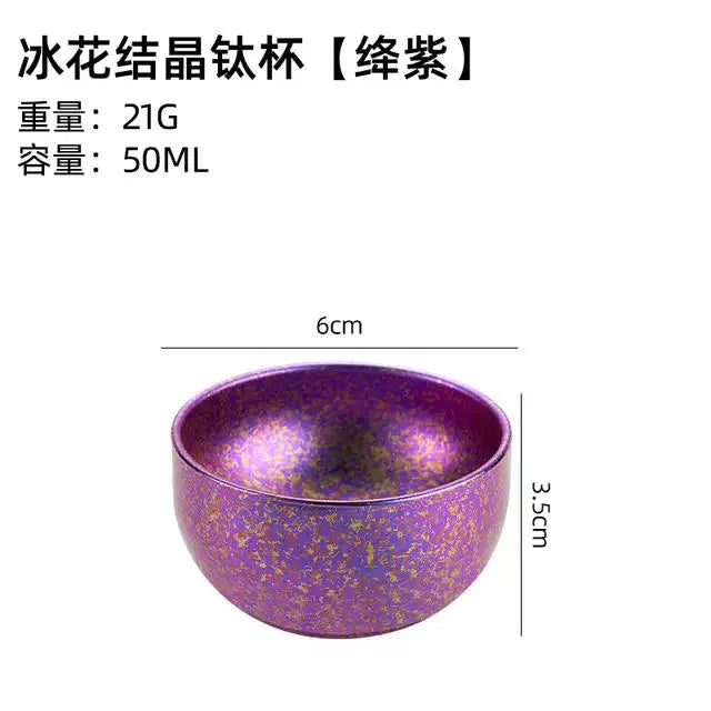 D2 Titanium Double-Layer Camping Tea Cup 50ML