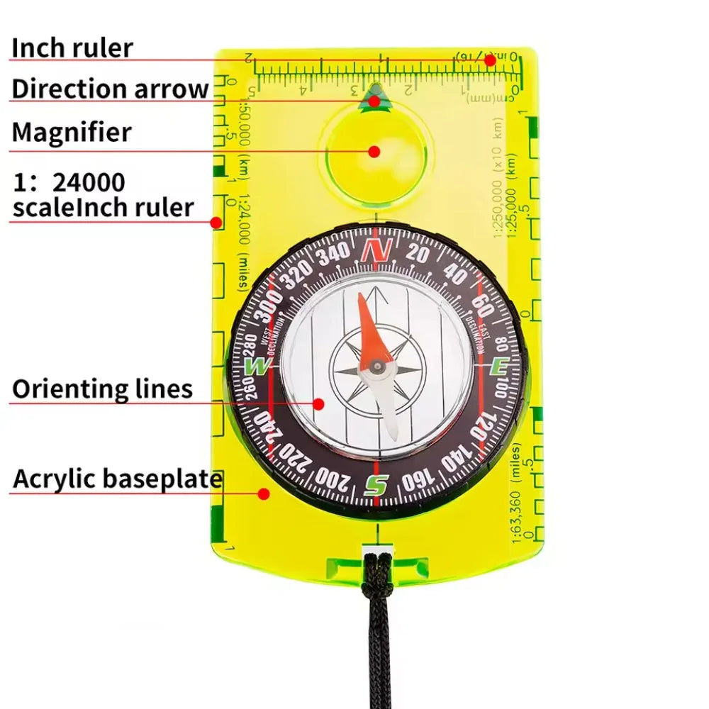 Waterproof Orienteering Baseplate Compass