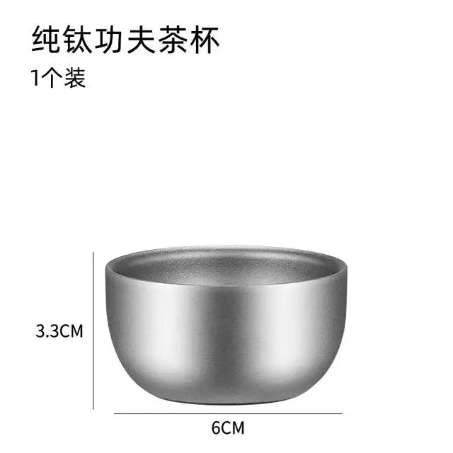 D2 Titanium Double-Layer Camping Tea Cup 50ML