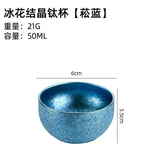 D2 Titanium Double-Layer Camping Tea Cup 50ML