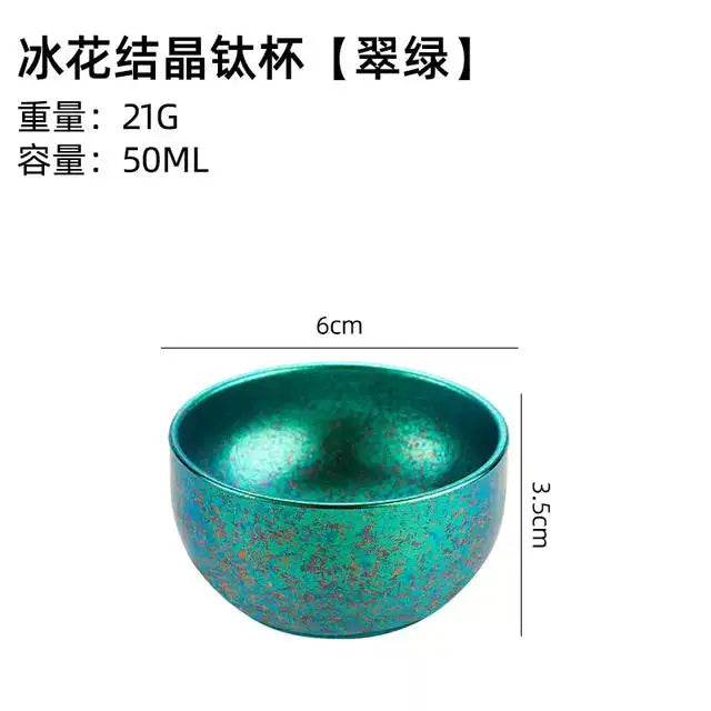 D2 Titanium Double-Layer Camping Tea Cup 50ML