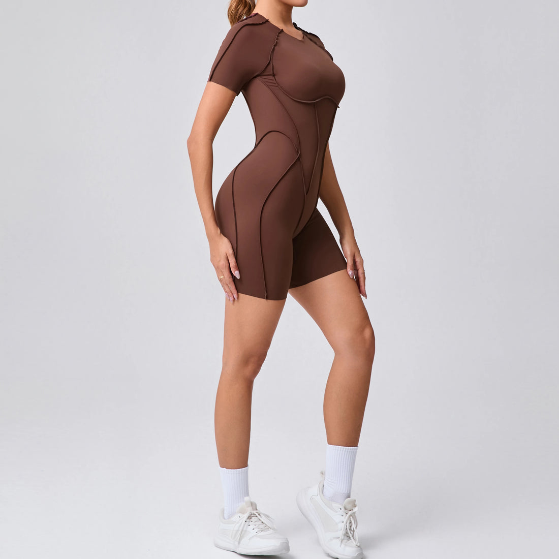 Women’s Short Jumpsuit – Backless Scrunch Booty Yoga & Fitness Set